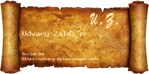 Udvary Zalán névjegykártya