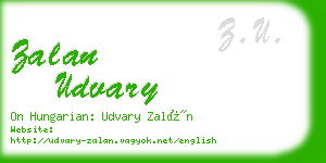 zalan udvary business card